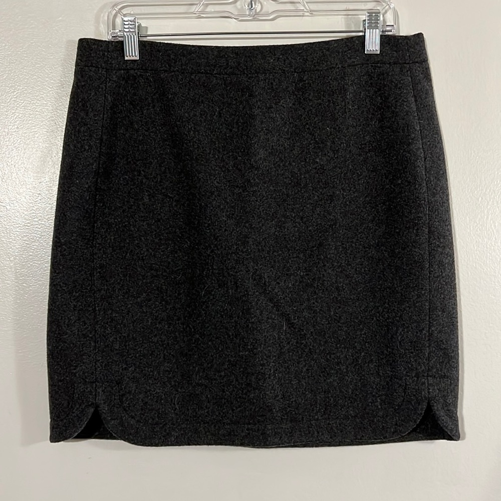 J. Crew gray lined back zip skirt
